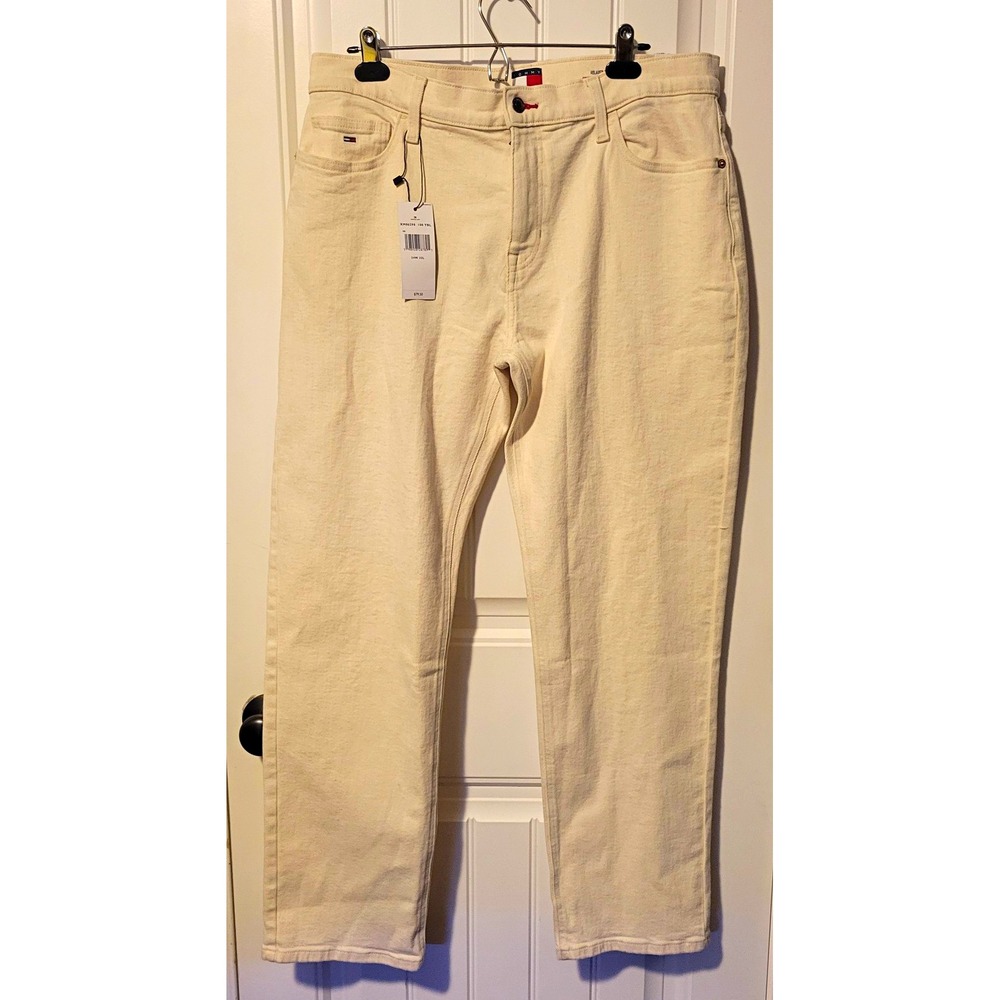 Tommy Jeans Men's Relaxed Fit Straight Leg Beige Denim Jeans NEW 34 x 32